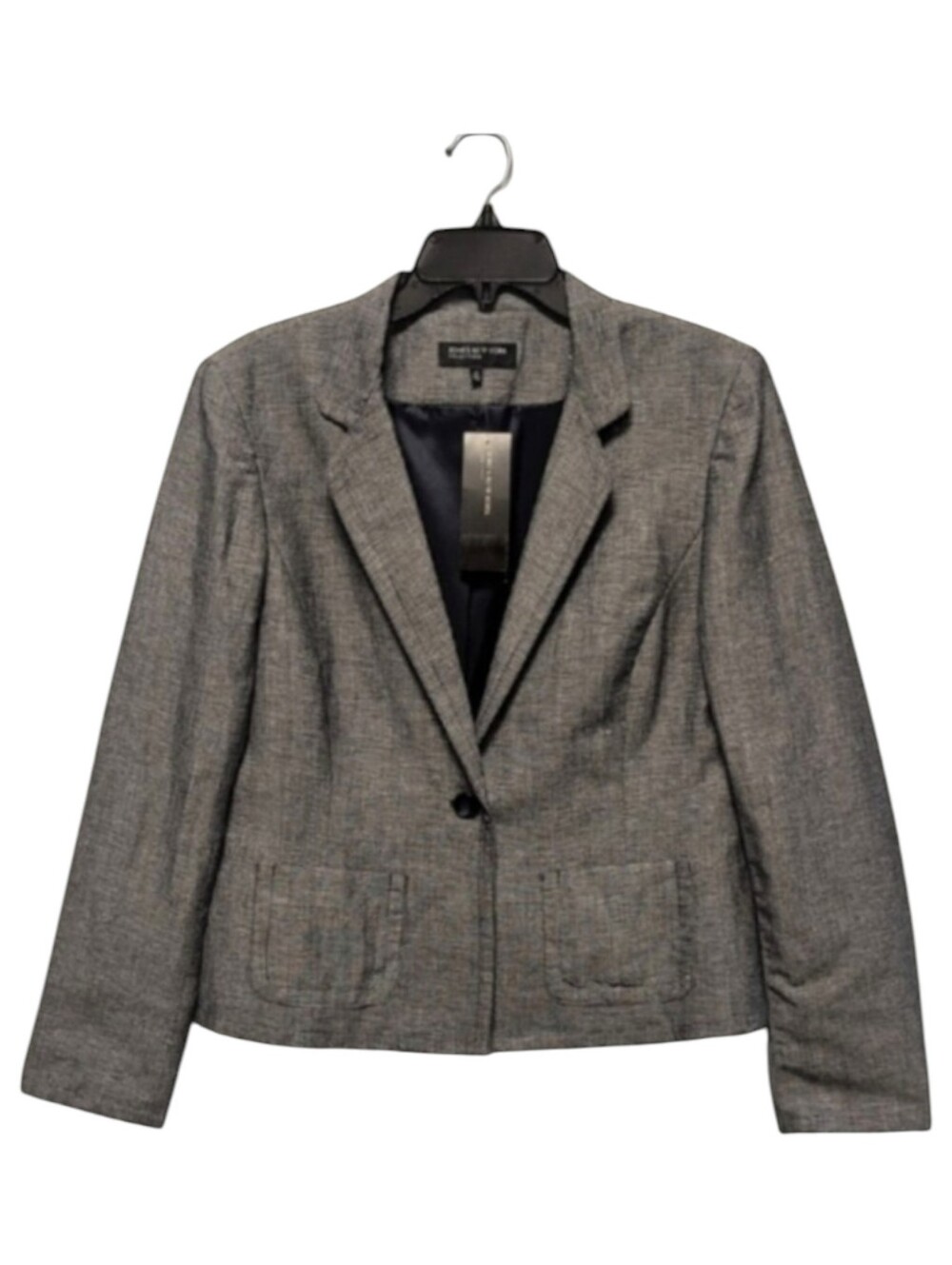 Jones New York Collection Vintage 90s Women's Gray Linen Blend Career Blazer 12
